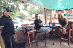 Hanging Out Pre-Show 1: Gordon, Johnny and Kalena killing time.