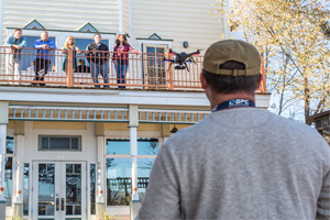 Video Filming 1: Kalin Wilson taking drone video. Photo by Scotty Kenton. 